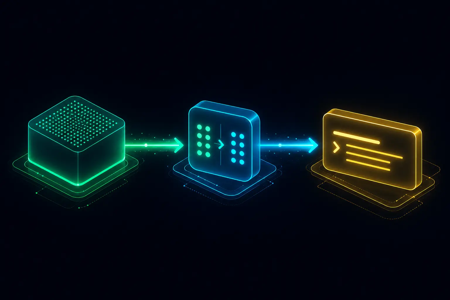 Three-stage decode pipeline: a base64 blob, a UTF-16LE transformation node, and the resulting readable command panel
