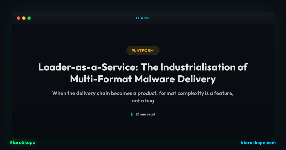 Loader-as-a-Service: The Industrialisation of Multi-Format Malware ...